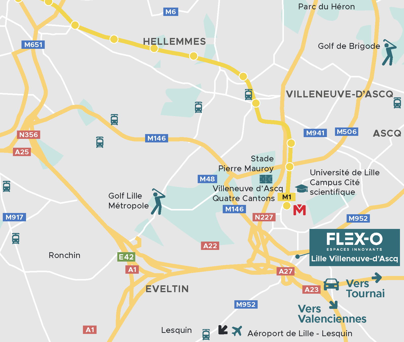Localisation Lille Villeneuve d'Ascq