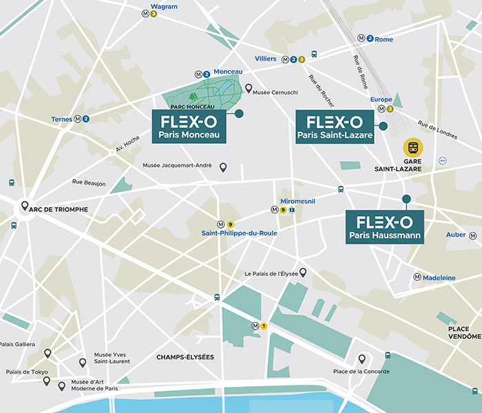 localisation centres Flex-O Paris